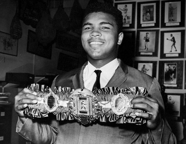 UNITED STATES - SEPTEMBER 17: Muhammad Ali holding the Heavyweight Title Belt that he received from Ring Magazine. (Photo by Phil Greitzer/NY Daily News Archive via Getty Images)